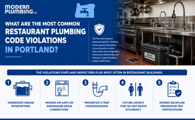 What Are the Most Common Restaurant Plumbing Code Violations in Portland