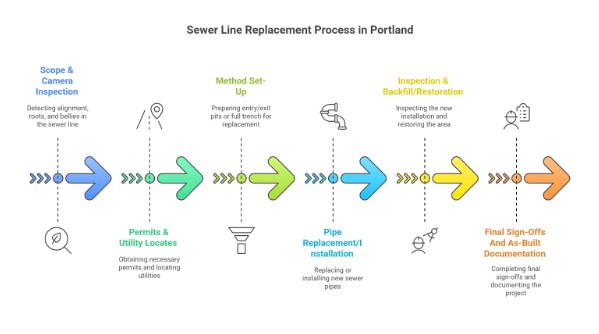 Step-By-Step Process For Sewer Line Replacement In Portland