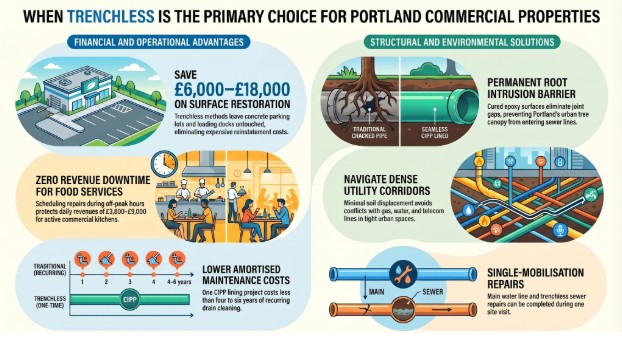 Five Portland Commercial Scenarios Where Trenchless Is the Correct Primary Choice
