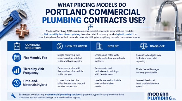 What Pricing Models Do Portland Commercial Plumbing Contracts Use?