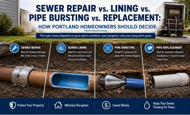 Sewer Repair vs. Lining vs. Pipe Bursting vs. Replacement: How Portland Homeowners Should Decide