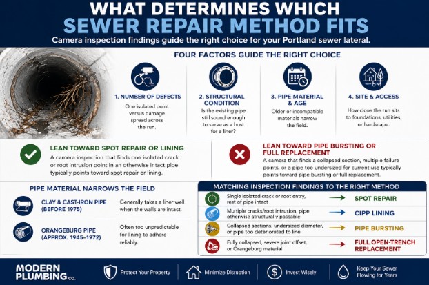 What Determines Which Sewer Repair Method Fits