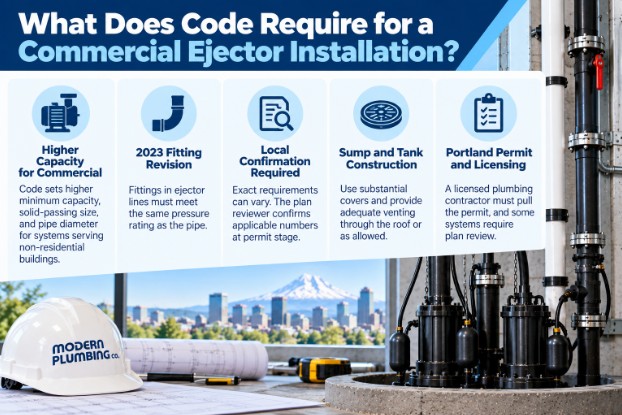 What Does Code Require for a Commercial Ejector Installation?